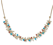 14k Gold Coral, Turquoise and Cultured Pearl Necklaces