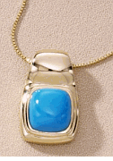 14kt Gold Turquoise Pendants