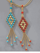 18kt Gold Designer Turquoise Pendants